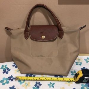 Long Champ mini/small short handle bag  color tan